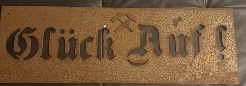 Glück auf schild - auf, metal