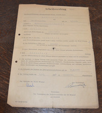 Orig. Arbeitsvertrag 1957